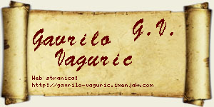 Gavrilo Vagurić vizit kartica